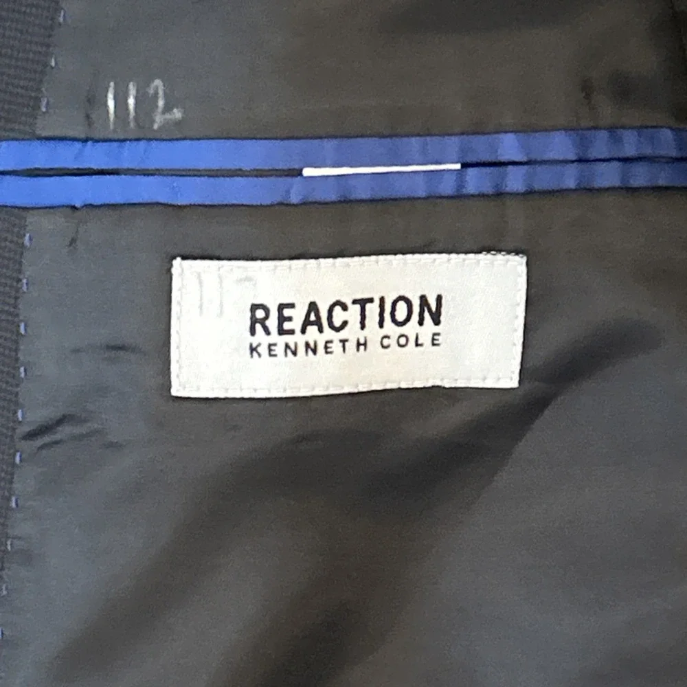 Kenneth Cole Reaction Suit Jacket Mens 44L Charcoal Grey Two Button Blazer New